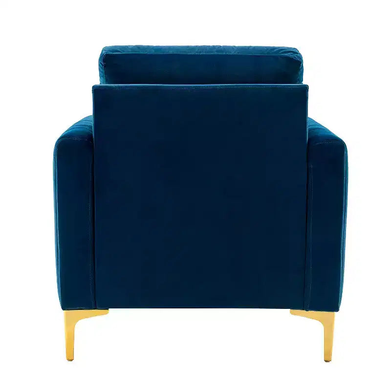 Fauteuil club moderne capitonné en bois avec coussin