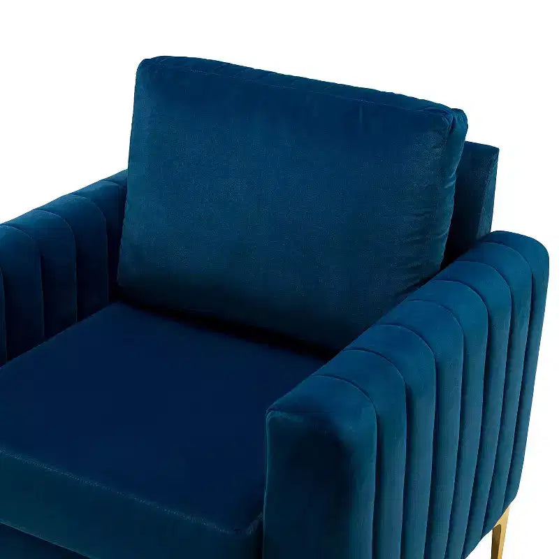 Fauteuil club moderne capitonné en bois avec coussin