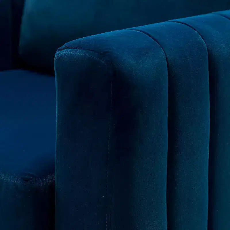 Fauteuil club moderne capitonné en bois avec coussin