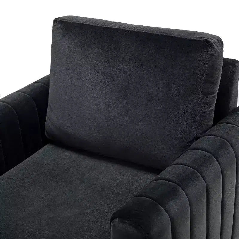 Fauteuil club moderne capitonné en bois avec coussin