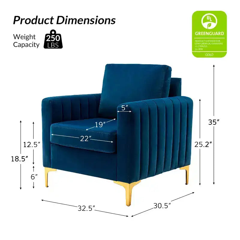 Fauteuil club moderne capitonné en bois avec coussin