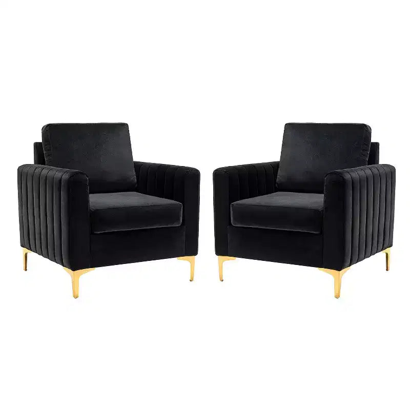 Fauteuil club moderne capitonné en bois avec coussin