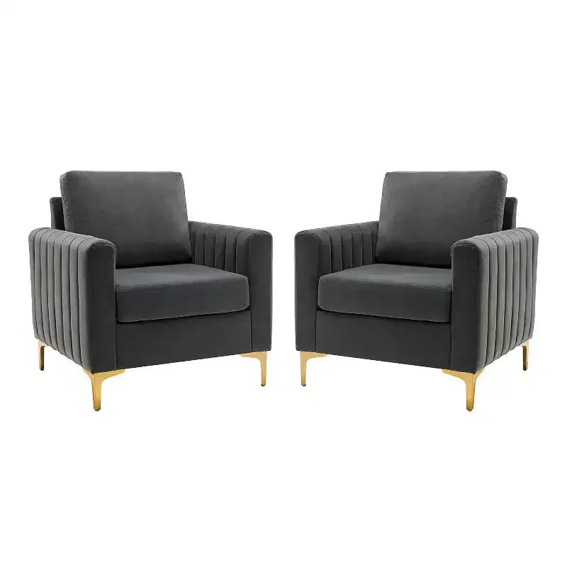 Fauteuil club moderne capitonné en bois avec coussin