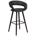 Tabouret haut moderne en vinyle avec cadre en bois couleur cappuccino