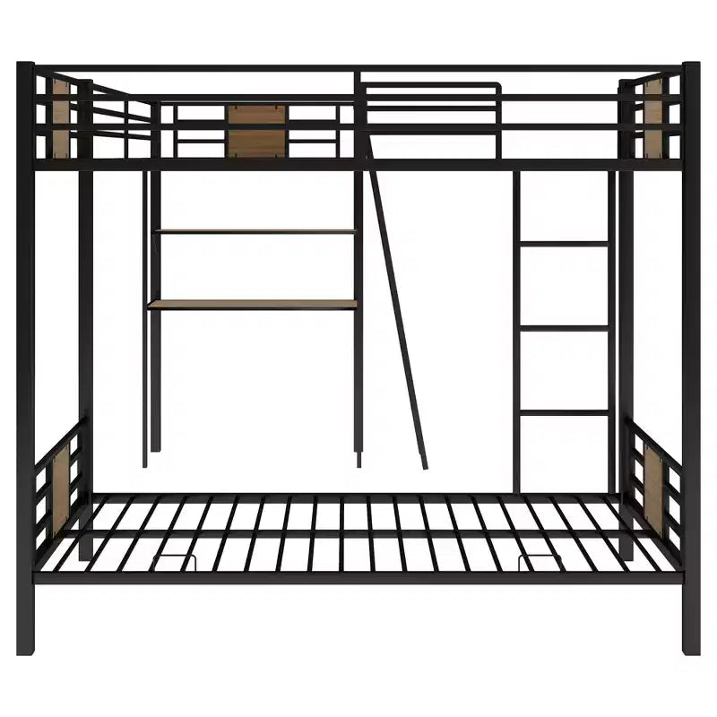 Lit superposé en L avec lit simple mezzanine