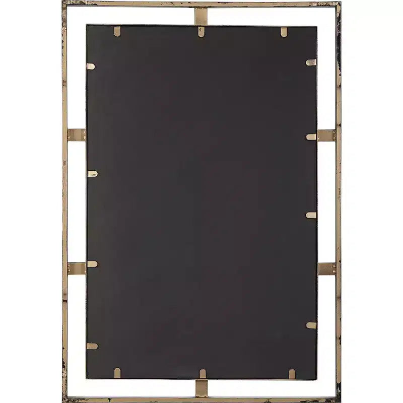 Miroir mural rectangulaire en bronze antique
