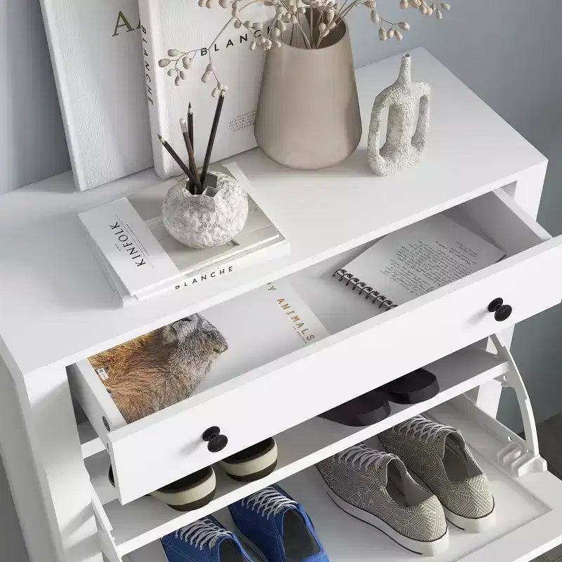 Meuble à chaussures avec 2 tiroirs abattants