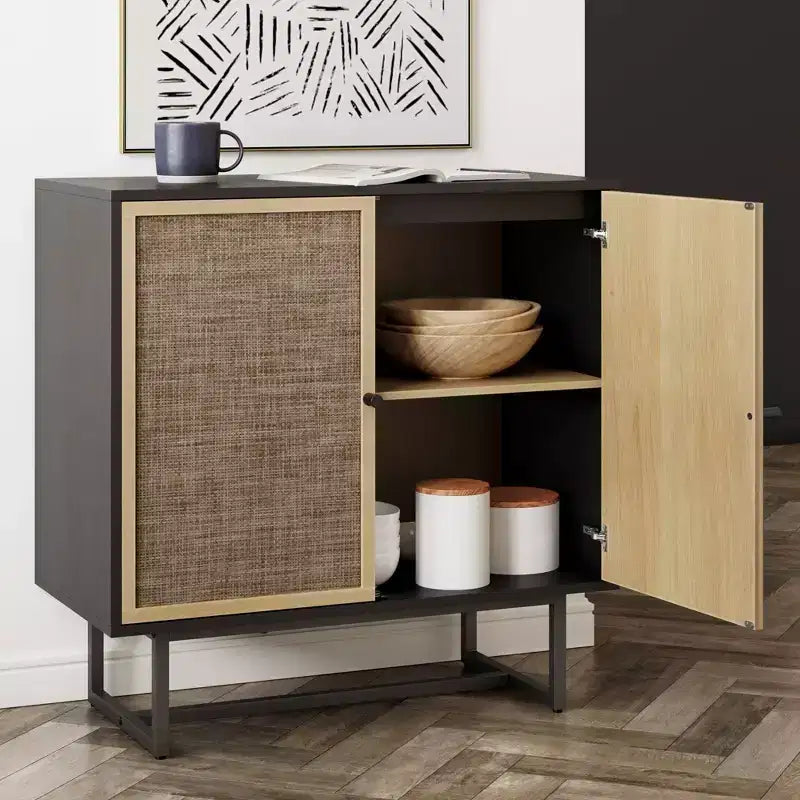 armoire de rangement en rotin