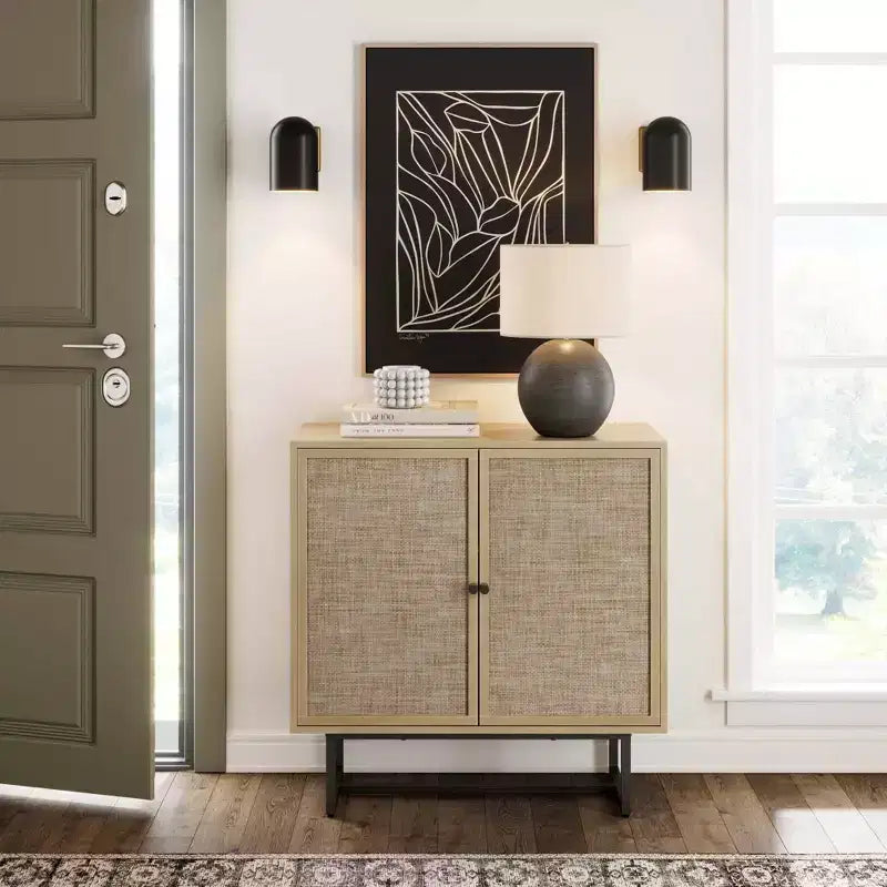 armoire de rangement en rotin