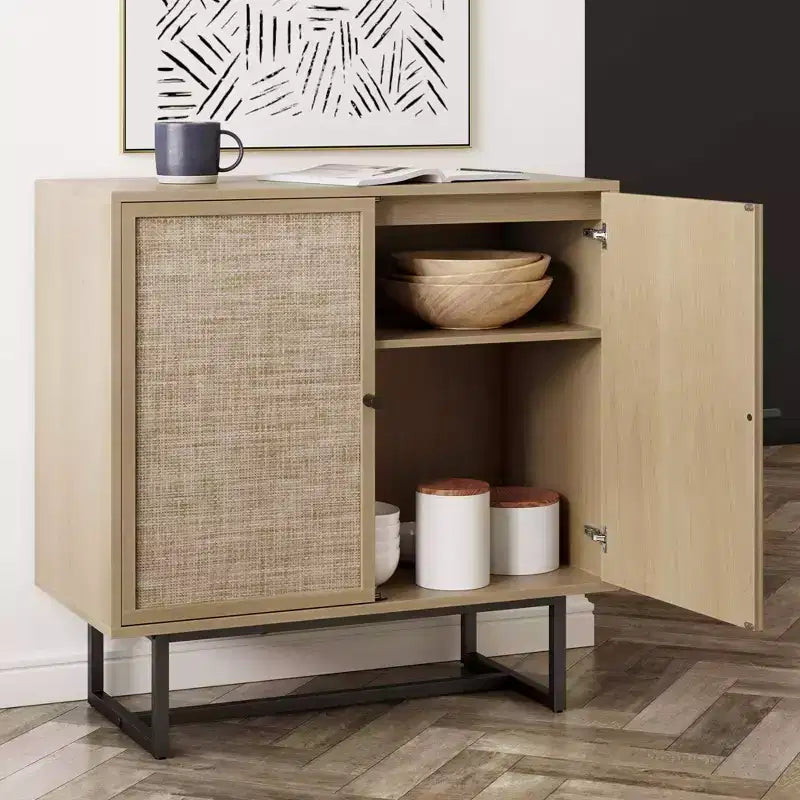 armoire de rangement en rotin