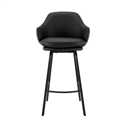 Adjustable faux leather metal bar stool