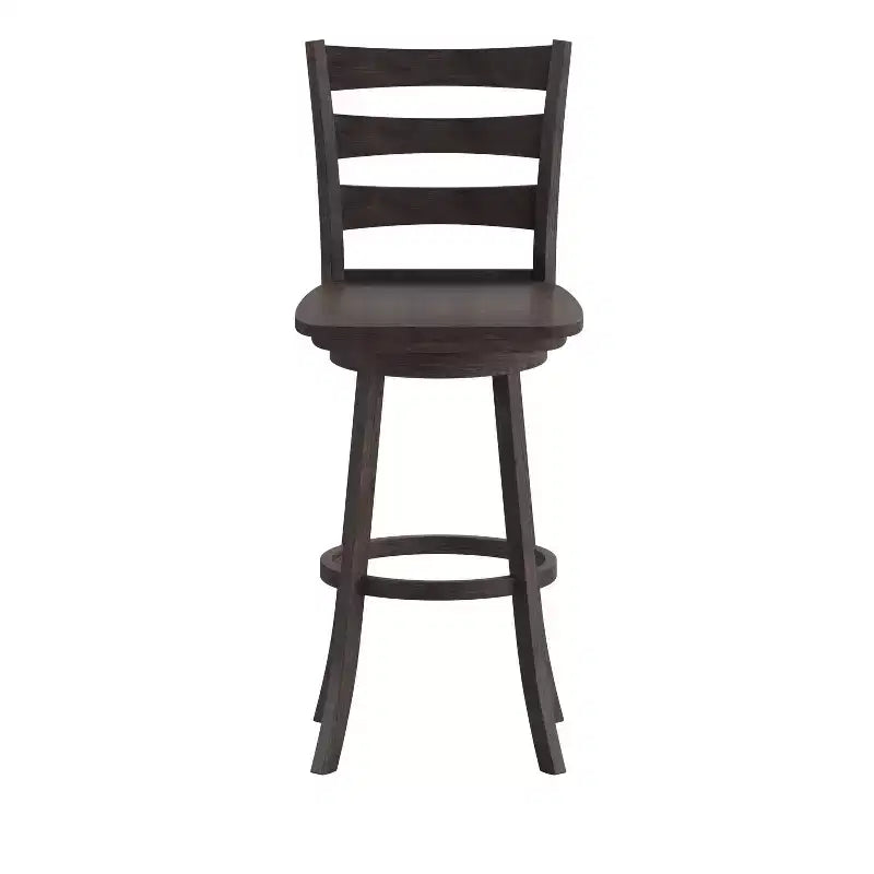Tabouret de bar pivotant classique en bois à dossier à barreaux