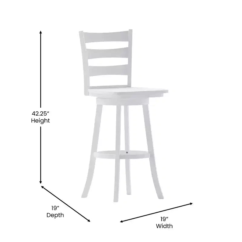 Tabouret de bar pivotant classique en bois à dossier à barreaux