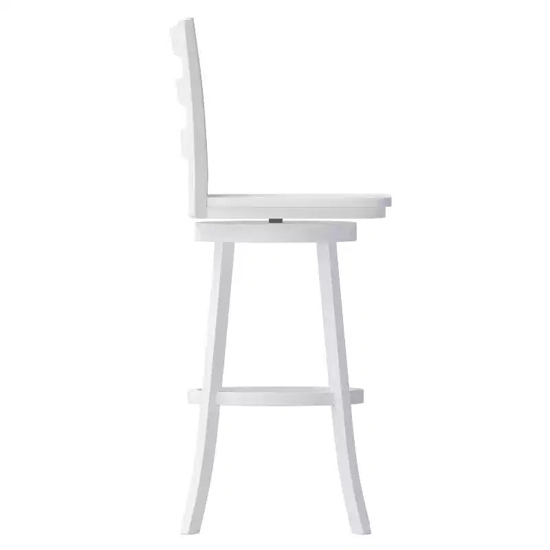 Tabouret de bar pivotant classique en bois à dossier à barreaux