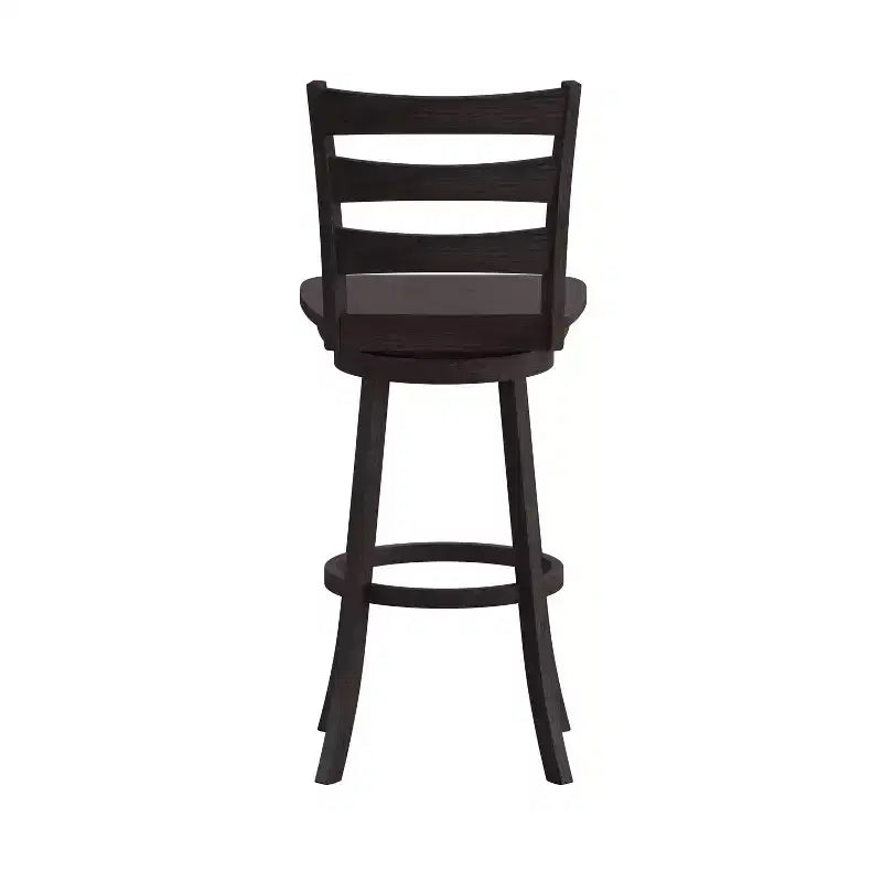 Tabouret de bar pivotant classique en bois à dossier à barreaux