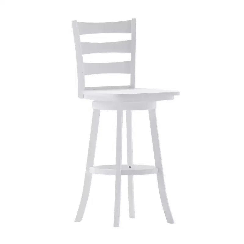 Tabouret de bar pivotant classique en bois à dossier à barreaux