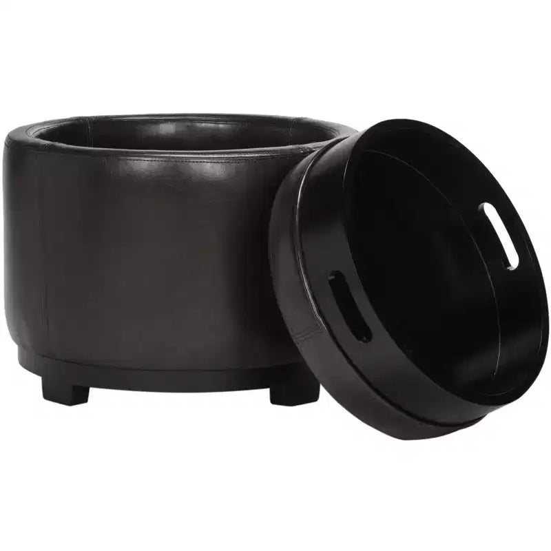 Plateau rond, pouf-repose-pieds