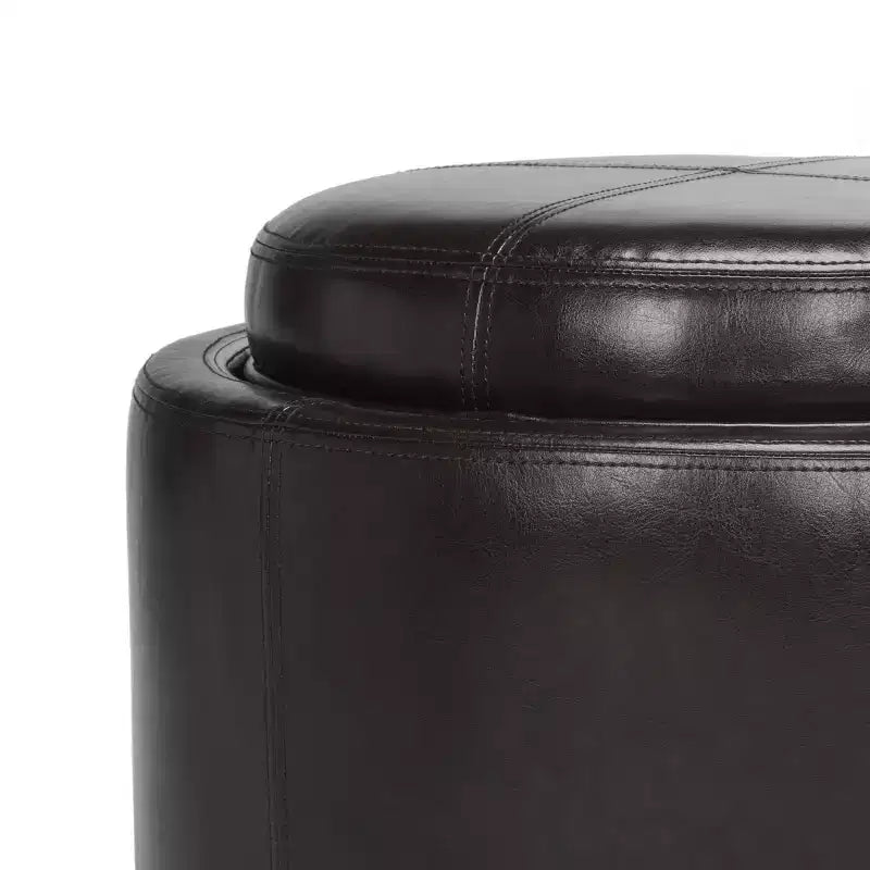 Plateau rond, pouf-repose-pieds