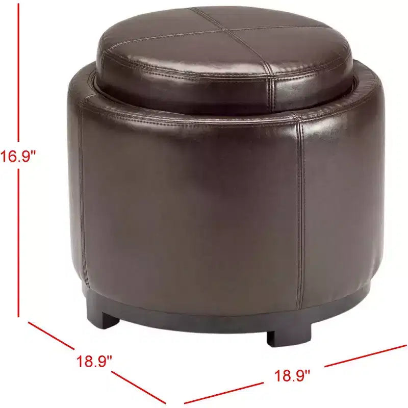 Plateau rond, pouf-repose-pieds