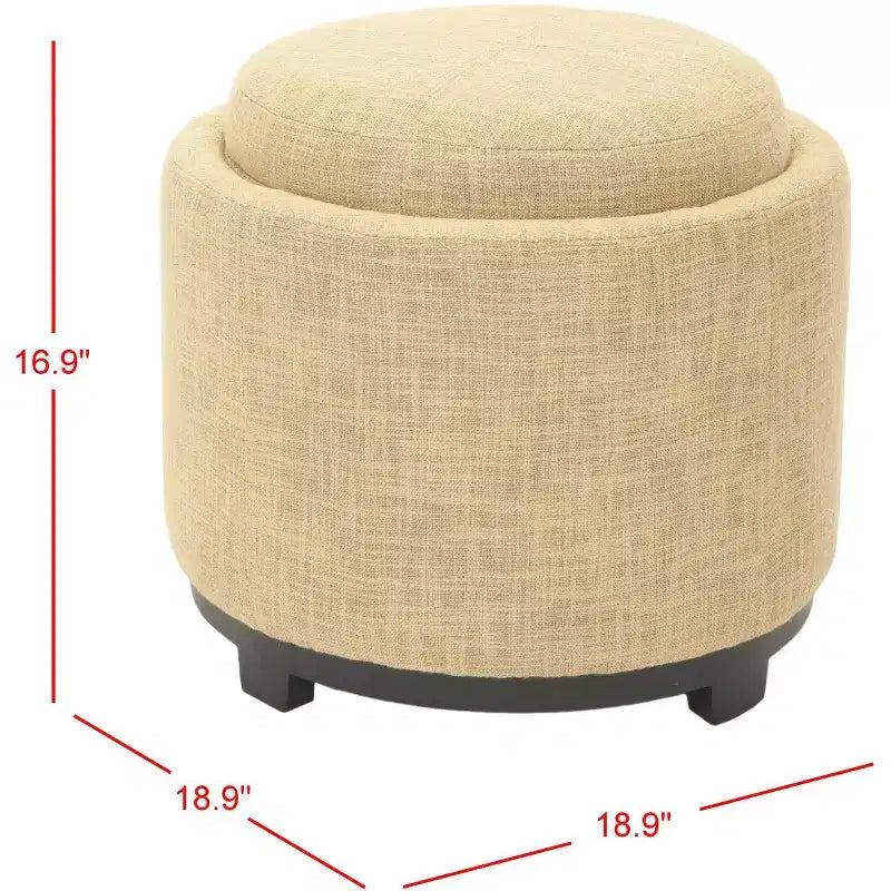 Plateau rond, pouf-repose-pieds