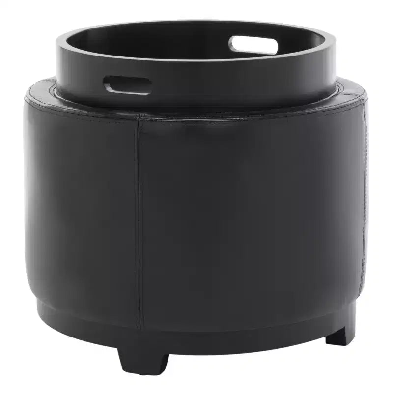 Plateau rond, pouf-repose-pieds