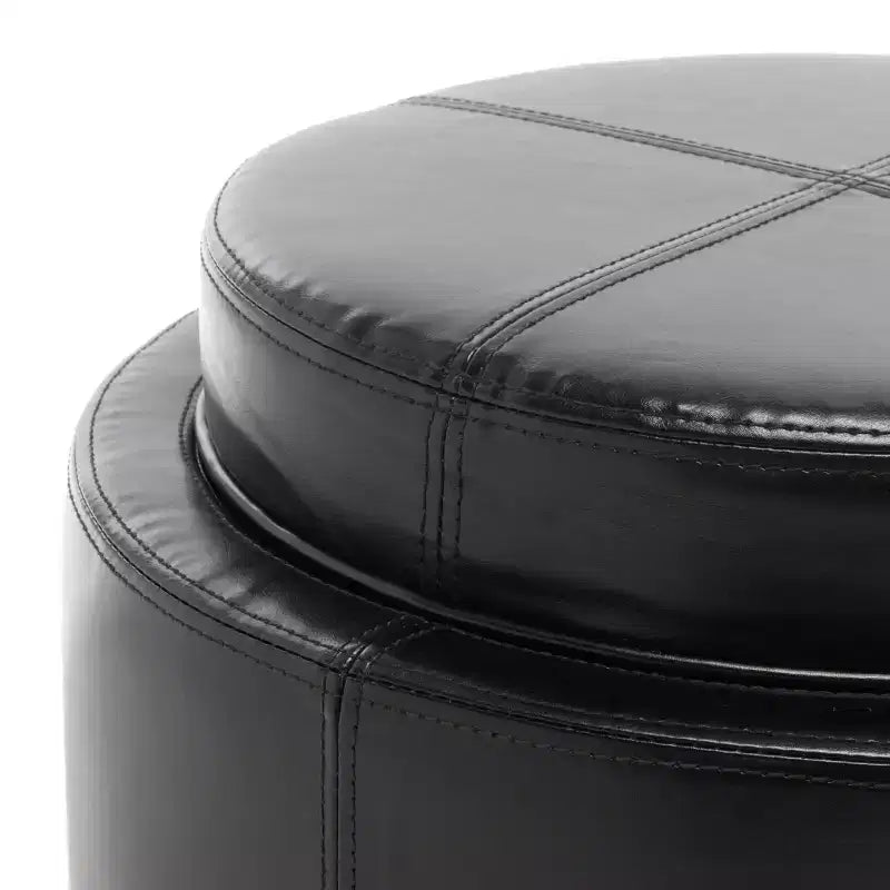 Plateau rond, pouf-repose-pieds