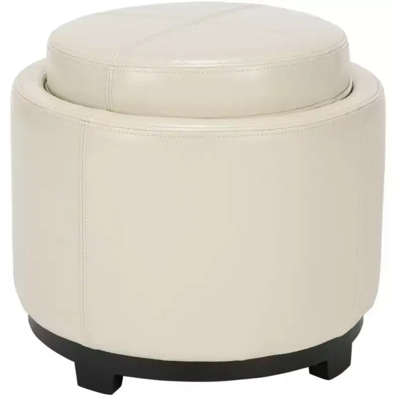 Plateau rond, pouf-repose-pieds