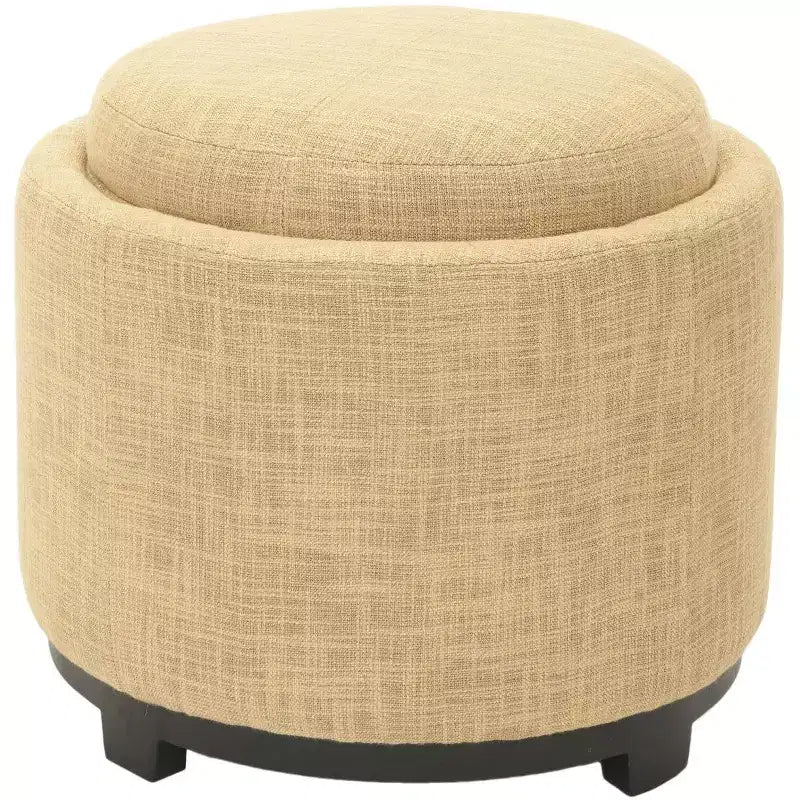 Plateau rond, pouf-repose-pieds