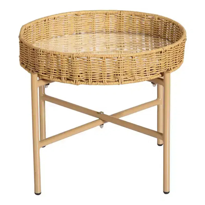 Miroir-table en rotin lavable