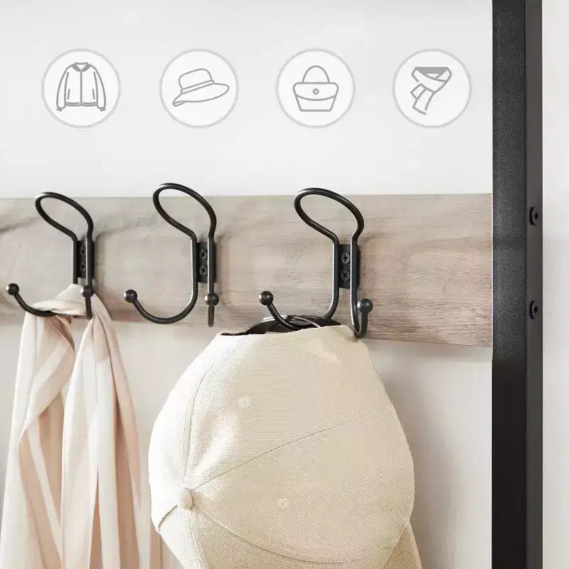 Banc à chaussures à trois niveaux et étagère de rangement