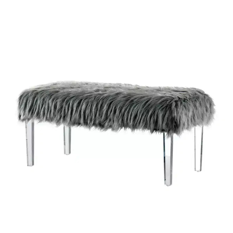 Banc d'appoint en fausse fourrure