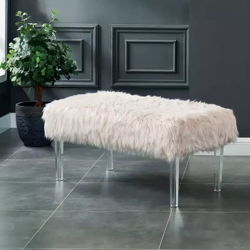 Banc d'appoint en fausse fourrure
