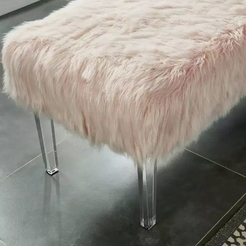 Banc d'appoint en fausse fourrure