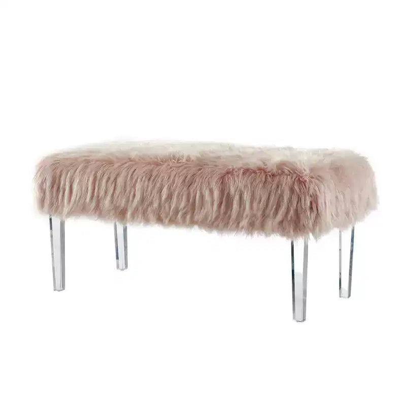 Banc d'appoint en fausse fourrure