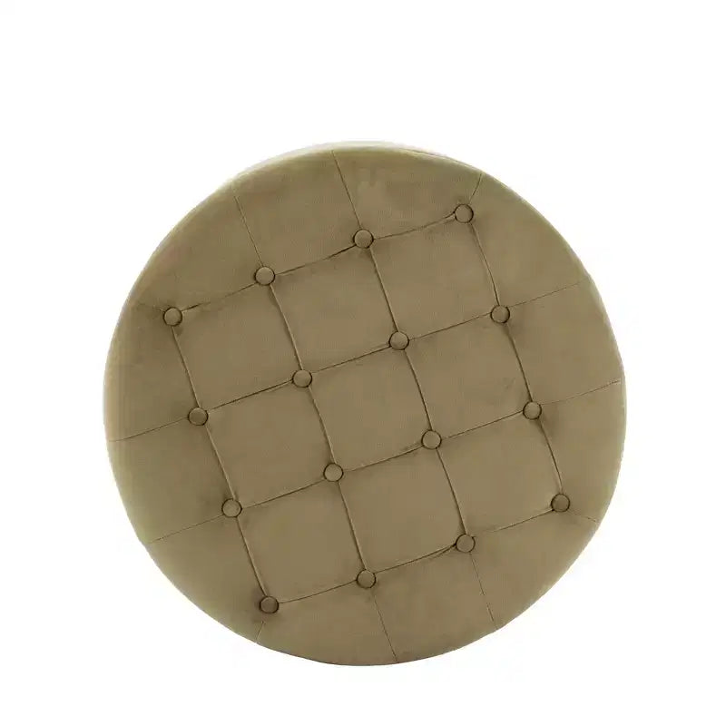 Pouffe de rangement rond capitonné