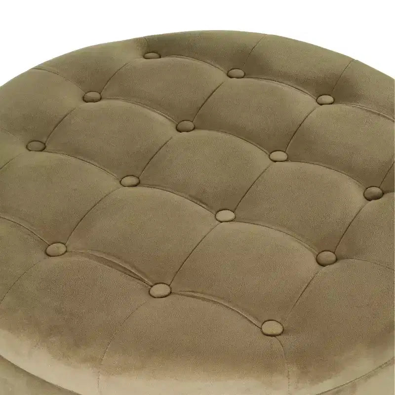 Pouffe de rangement rond capitonné