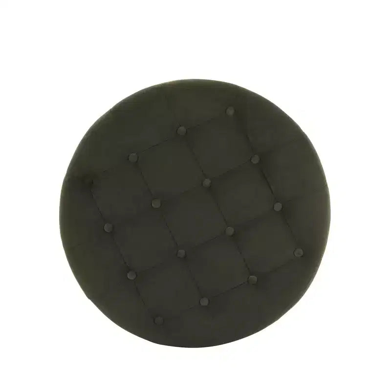 Pouffe de rangement rond capitonné