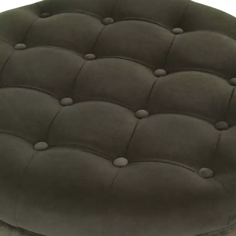 Pouffe de rangement rond capitonné