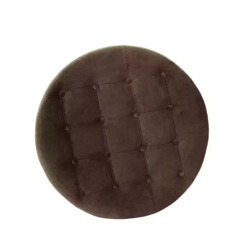 Pouffe de rangement rond capitonné