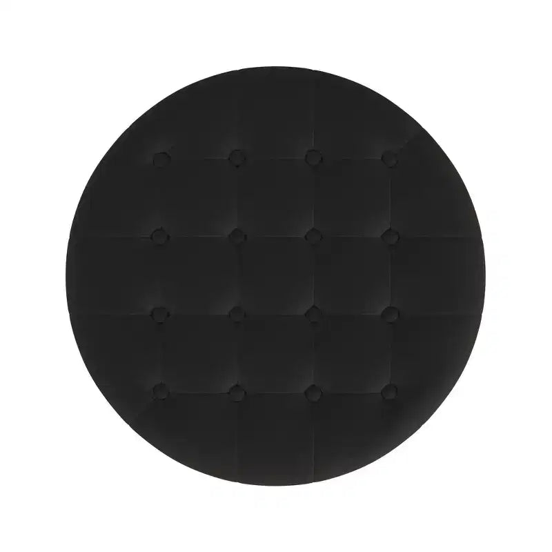 Pouffe de rangement rond capitonné