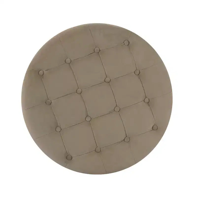 Pouffe de rangement rond capitonné