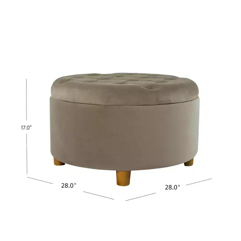 Pouffe de rangement rond capitonné