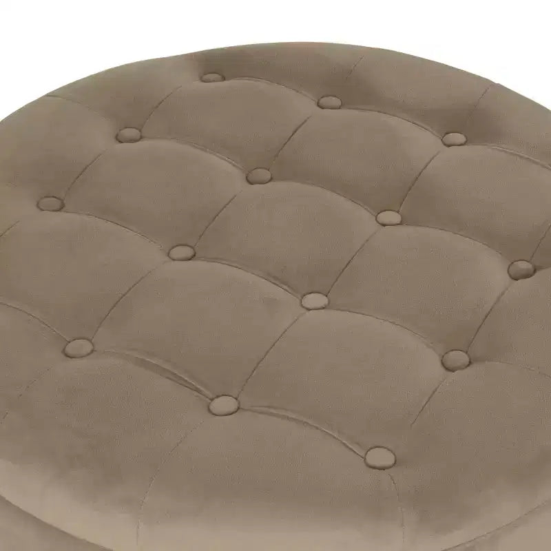 Pouffe de rangement rond capitonné