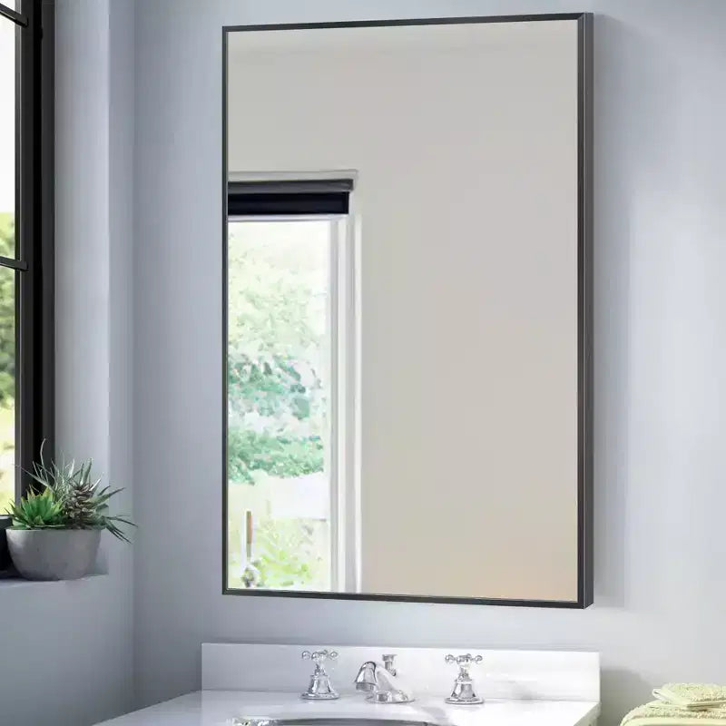 Miroir mural décoratif rectangulaire noir moderne