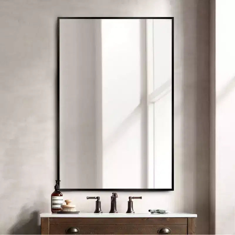 Miroir mural décoratif rectangulaire noir moderne