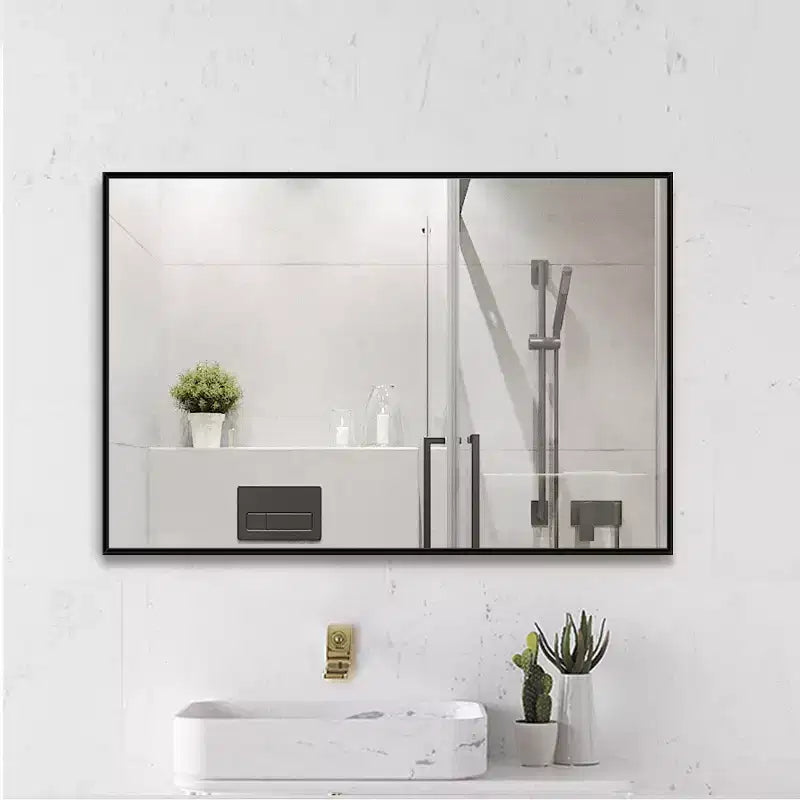 Miroir mural décoratif rectangulaire noir moderne