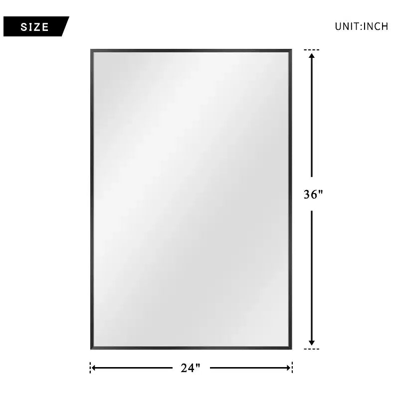 Miroir mural décoratif rectangulaire noir moderne