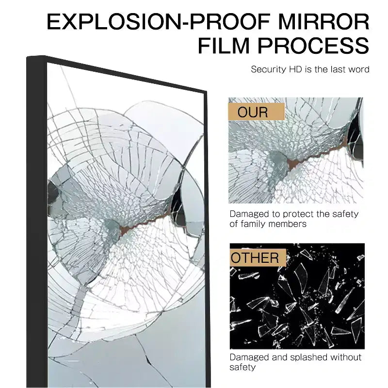 Miroir mural décoratif rectangulaire noir moderne
