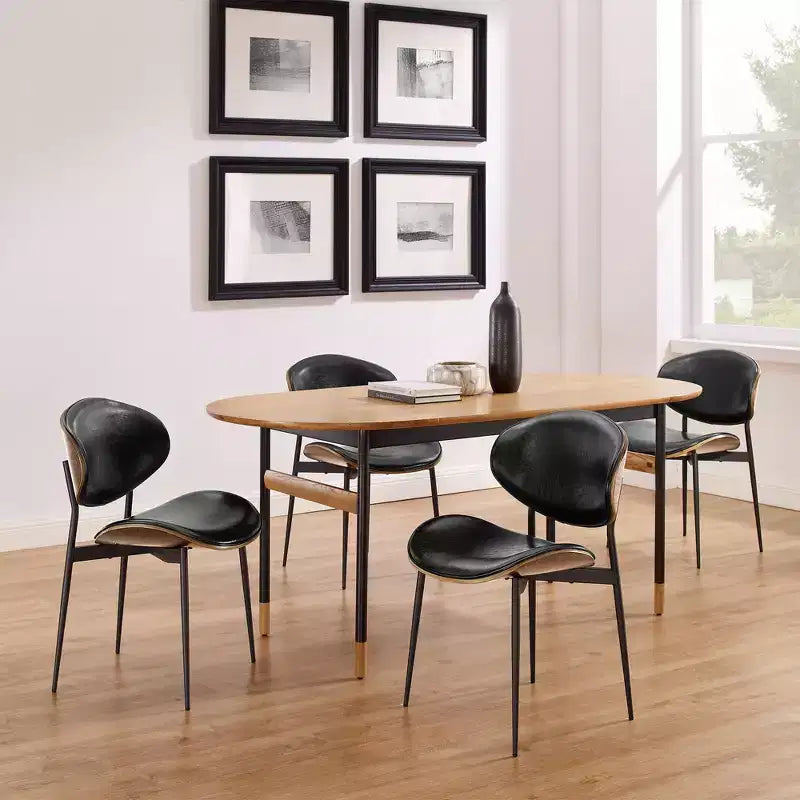 Chaise de salle à manger en peuplier rembourrée
