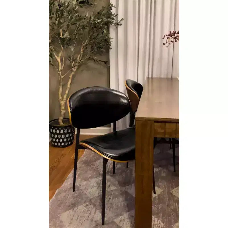 Chaise de salle à manger en peuplier rembourrée